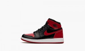 Nike Air Jordan 1 Retro High GS 'Patent Bred' Kids Shoes Black / Red / White | 130975-BTN