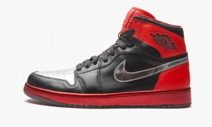 Nike Air Jordan 1 Retro High 'Legend of the Summer - Black/Leather' Mens Shoes Black / Red | 120358-KQY