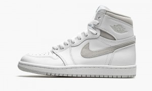 Nike Air Jordan 1 Retro High 'Neutral Grey' Mens Shoes White / Grey | 532971-SEG