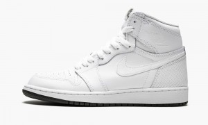 Nike Air Jordan 1 Retro High OG BG 'Perforated' Kids Shoes White / Black | 504921-ZQV