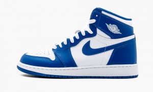 Nike Air Jordan 1 Retro High OG BG 'Storm Blue' Kids Shoes White / Blue | 016794-FRW