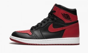 Nike Air Jordan 1 Retro High OG 'Banned / Bred' Mens Shoes Black / Red | 436180-BDZ