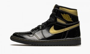 Nike Air Jordan 1 Retro High OG 'Black Metallic Gold' Mens Shoes Black / Metal Gold | 730298-RAI