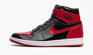 Nike Air Jordan 1 Retro High OG 'Bred Patent' Mens Shoes Black / White / Red | 965103-SJD