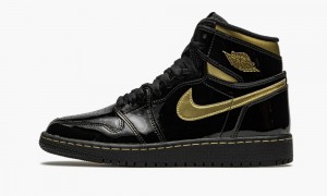 Nike Air Jordan 1 Retro High OG GS 'Black Metallic Gold' Kids Shoes Black / Metal Gold | 708324-PFG