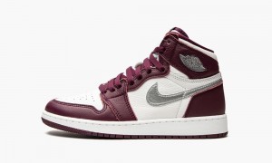 Nike Air Jordan 1 Retro High OG GS 'Bordeaux' Kids Shoes Burgundy / White / Metal Silver | 358214-SHZ