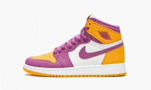 Nike Air Jordan 1 Retro High OG GS 'Brotherhood' Kids Shoes Purple / Gold / Light | 756248-AZJ