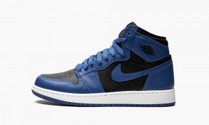 Nike Air Jordan 1 Retro High OG GS 'Dark Marina Blue' Kids Shoes Dark Blue / Black / White | 861029-QLW