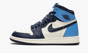 Nike Air Jordan 1 Retro High OG GS 'Obsidian/University Blue' Kids Shoes Obsidian / Blue | 485237-QRB