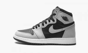 Nike Air Jordan 1 Retro High OG GS 'Shadow 2.0' Kids Shoes Black / Light Grey / White | 635182-HAN