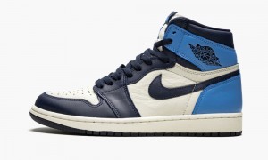 Nike Air Jordan 1 Retro High OG 'Obsidian/University Blue' Mens Shoes Obsidian / Blue | 048632-DFA