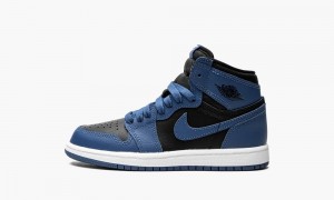 Nike Air Jordan 1 Retro High OG PS 'Dark Marina Blue' Kids Shoes Dark Blue / Black / White | 780142-EKW