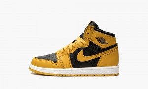 Nike Air Jordan 1 Retro High OG PS 'Pollen' Kids Shoes Black / White / Yellow | 917624-WDK