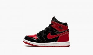 Nike Air Jordan 1 Retro High OG TD 'Bred Patent' Kids Shoes Black / Red / White | 563879-OAF