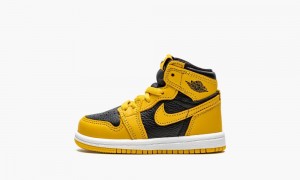 Nike Air Jordan 1 Retro High OG TD 'Pollen' Kids Shoes Black / White / Yellow | 240375-YCU