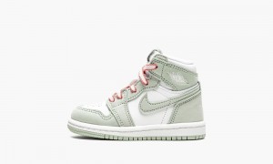 Nike Air Jordan 1 Retro High OG TD 'Seafoam' Kids Shoes Pink / Green / White | 213560-KZR