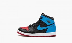 Nike Air Jordan 1 Retro High OG TD 'UNC to Chicago' Kids Shoes Black / Blue | 392864-MQX