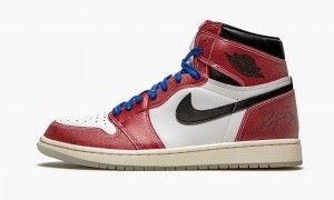 Nike Air Jordan 1 Retro High OG 'Trophy Room - With Blue Laces' Mens Shoes White / Red / Black | 394728-JKA