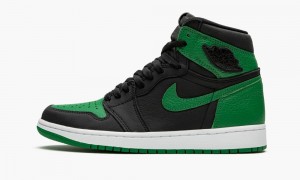 Nike Air Jordan 1 Retro High 'Pine Green 2.0' Mens Shoes Black / White / Deep Green / Red | 576940-FBW