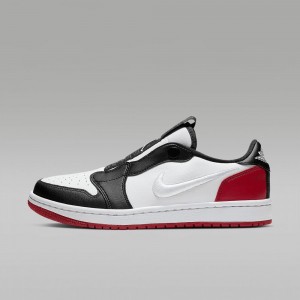 Nike Air Jordan 1 Retro Low Slip Mens Shoes White / Black / Red | 184326-JPS