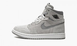 Nike Air Jordan 1 Zoom Air CMFT 'Grey Fog' Womens Shoes Grey / Black | 251436-GKT