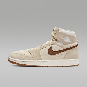 Nike Air Jordan 1 Zoom CMFT 2 Mens Shoes Brown / Khaki / Coffee | 475810-YHN