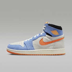 Nike Air Jordan 1 Zoom CMFT 2 Mens Shoes Royal / Light Silver / Orange | 874925-LZP