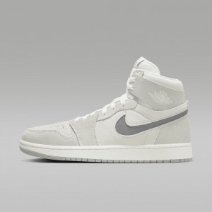 Nike Air Jordan 1 Zoom CMFT 2 Mens Shoes White / Light Silver / Grey | 971053-MEY