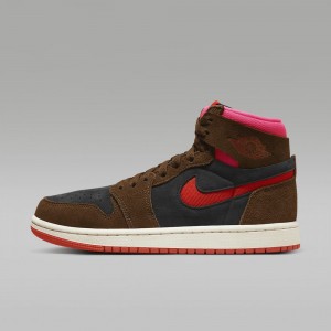 Nike Air Jordan 1 Zoom CMFT 2 Mens Shoes Black / Pink / Red | 261835-UKP