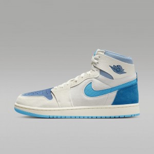 Nike Air Jordan 1 Zoom CMFT 2 Womens Shoes Light Grey / Blue | 923471-HYW