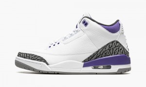 Nike Air Jordan 3 'Dark Iris' Mens Shoes White / Black | 453281-CKF