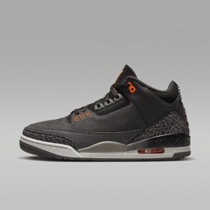 Nike Air Jordan 3 "Fear" Mens Shoes Black / Blue Grey / Orange | 653041-YJV