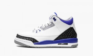 Nike Air Jordan 3 GS 'Racer Blue' Kids Shoes White / Black / Grey | 125389-OFL