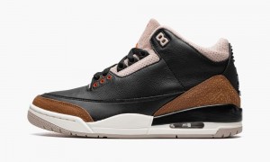 Nike Air Jordan 3 Retro 'Desert Elephant' Mens Shoes Black / Orange / Khaki Grey | 685130-EKJ