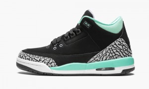 Nike Air Jordan 3 Retro GG 'Black Mint' Kids Shoes Black | 968340-UZW