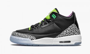 Nike Air Jordan 3 Retro GS 'Electric Green' Kids Shoes Black / White / Green | 619473-DFC