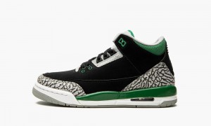 Nike Air Jordan 3 Retro GS 'Pine Green' Kids Shoes Black / Deep Green / Grey | 087296-TRF