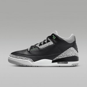 Nike Air Jordan 3 Retro "Green Glow" Mens Shoes Black / Grey / White / Green | 710285-REL