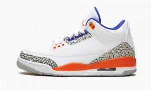 Nike Air Jordan 3 Retro 'Knicks' Mens Shoes White / Royal | 106974-OZG