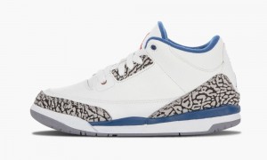 Nike Air Jordan 3 Retro (PS) 'True Blue' Kids Shoes White / Blue | 743820-NAV