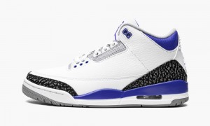 Nike Air Jordan 3 Retro 'Racer Blue' Mens Shoes White / Black / Grey | 962317-BGJ