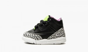 Nike Air Jordan 3 Retro SE Kids Shoes Black / White / Green | 079214-GLM