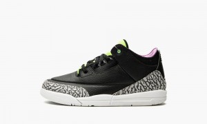 Nike Air Jordan 3 Retro SE PS 'Electric Green' Kids Shoes Black / White / Green | 980146-UYK