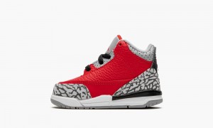 Nike Air Jordan 3 Retro SE TD 'Unite/Red Cement' Kids Shoes Red / Grey | 806392-TYM