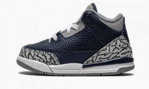 Nike Air Jordan 3 Retro TD 'Georgetown' Kids Shoes Blue / Grey / Navy | 846152-JLU