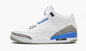 Nike Air Jordan 3 Retro 'UNC' Mens Shoes White / Blue / Grey | 943172-FYE