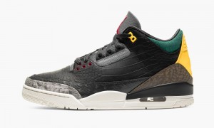 Nike Air Jordan 3 SE 'Animal Instinct 2.0' Mens Shoes Black / Black / White / Green | 153748-QRX