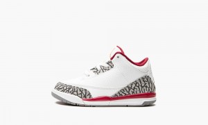 Nike Air Jordan 3 TD 'Cardinal' Kids Shoes White / Deep Yellow / Red | 576840-RVW