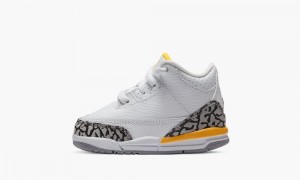 Nike Air Jordan 3 TD 'Laser Orange' Kids Shoes White / Orange / Grey | 491627-SYA