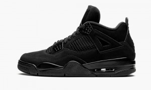 Nike Air Jordan 4 Retro 'Black Cat 2020' Mens Shoes Black / Black / Deep Grey | 519372-HZT